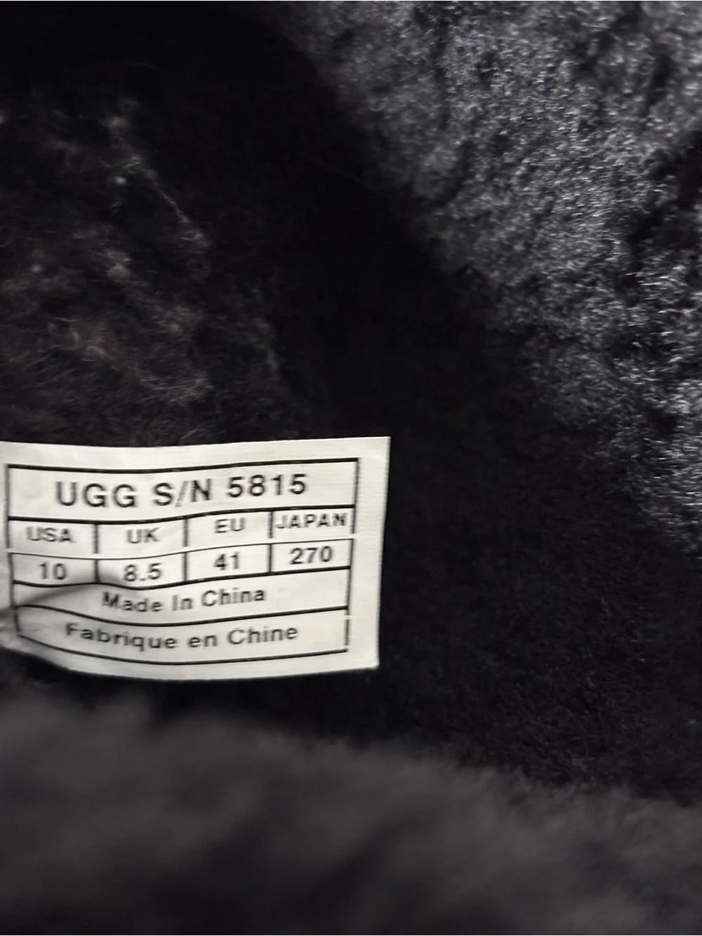 UGG Australia Classic Tall Suede Sheepskin Winter Boots Black Size 10